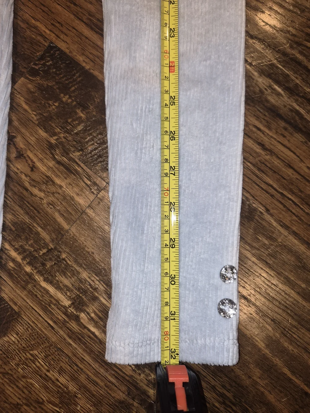 Girls Gymboree Pale Blue Ribbed Leggings with Ankle Button Accents Sz 10